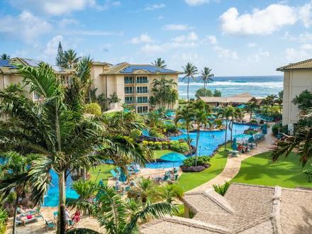 Waipouli condo rental: Waipouli Beach Resort - 1BR Condo Penthouse Partial Ocean View #E406